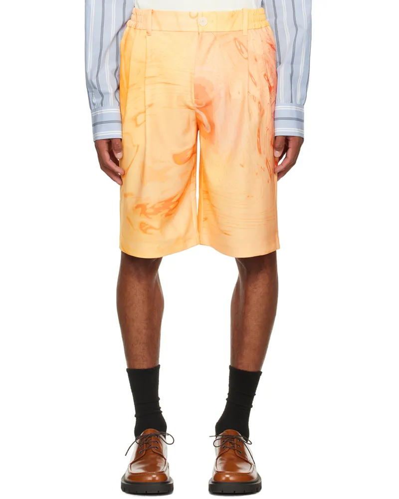 Feng Chen Wang Orange Phoenix Shorts Yellow