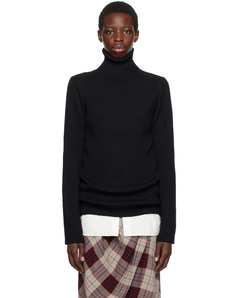 Junya Watanabe Black Vented Cuff Turtleneck 1