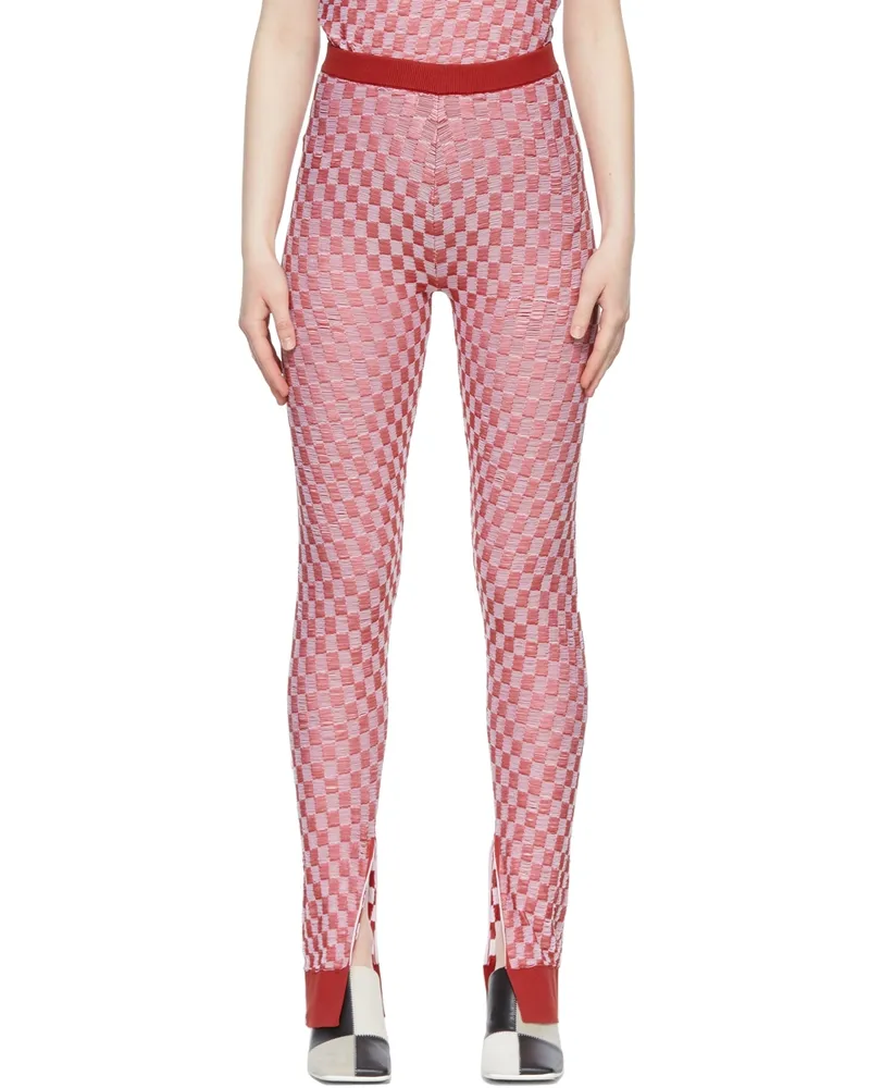 Maison Margiela Red Nylon Leggings 001f