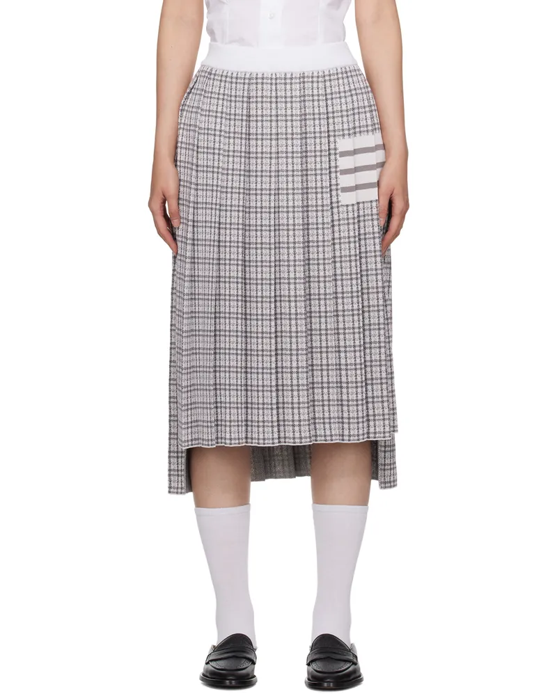 Thom Browne Gray 4-Bar Midi Skirt 055