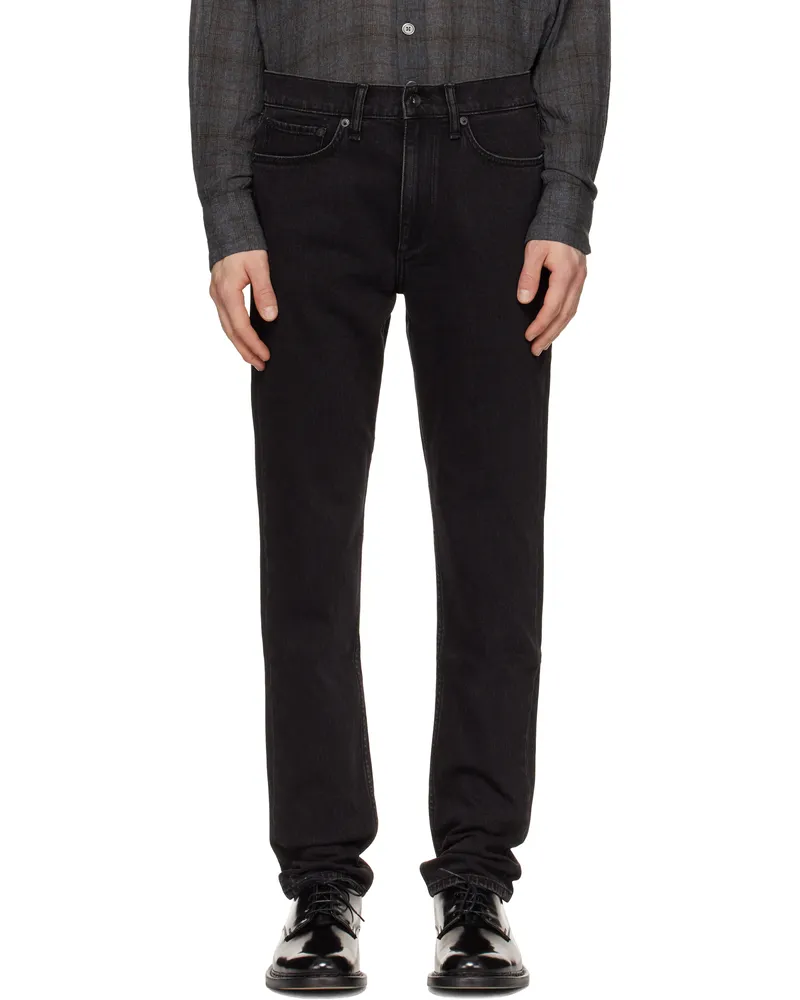 Rag & Bone Black Fit 2 Authentic Stretch Jeans Washed