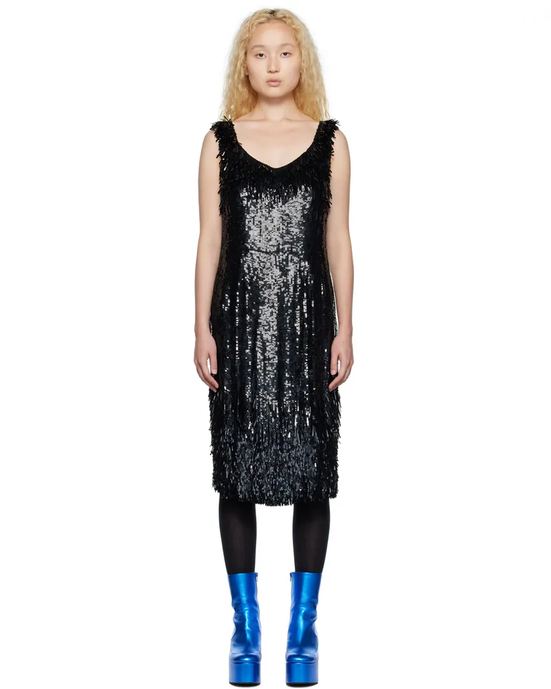 Dries van Noten Black Damaras Midi Dress 900