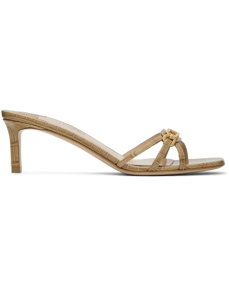 Tom Ford Beige Croc Leather Mules 1j014