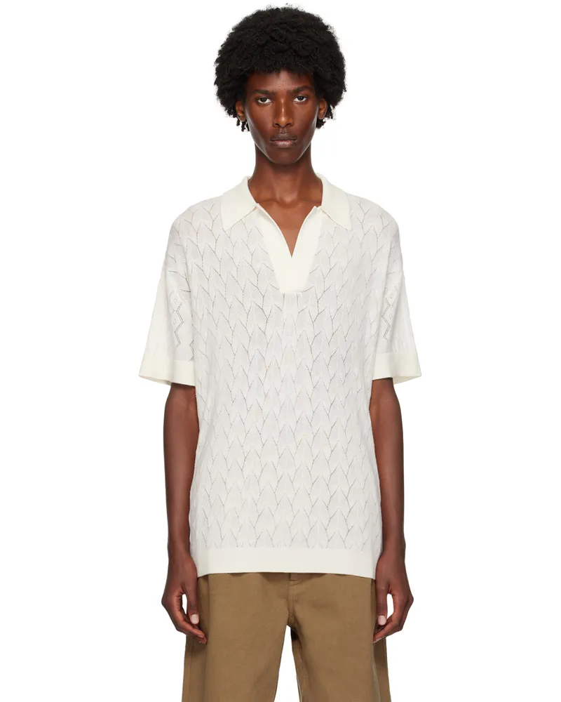 King & Tuckfield Off-White Lightweight Polo Vanilla