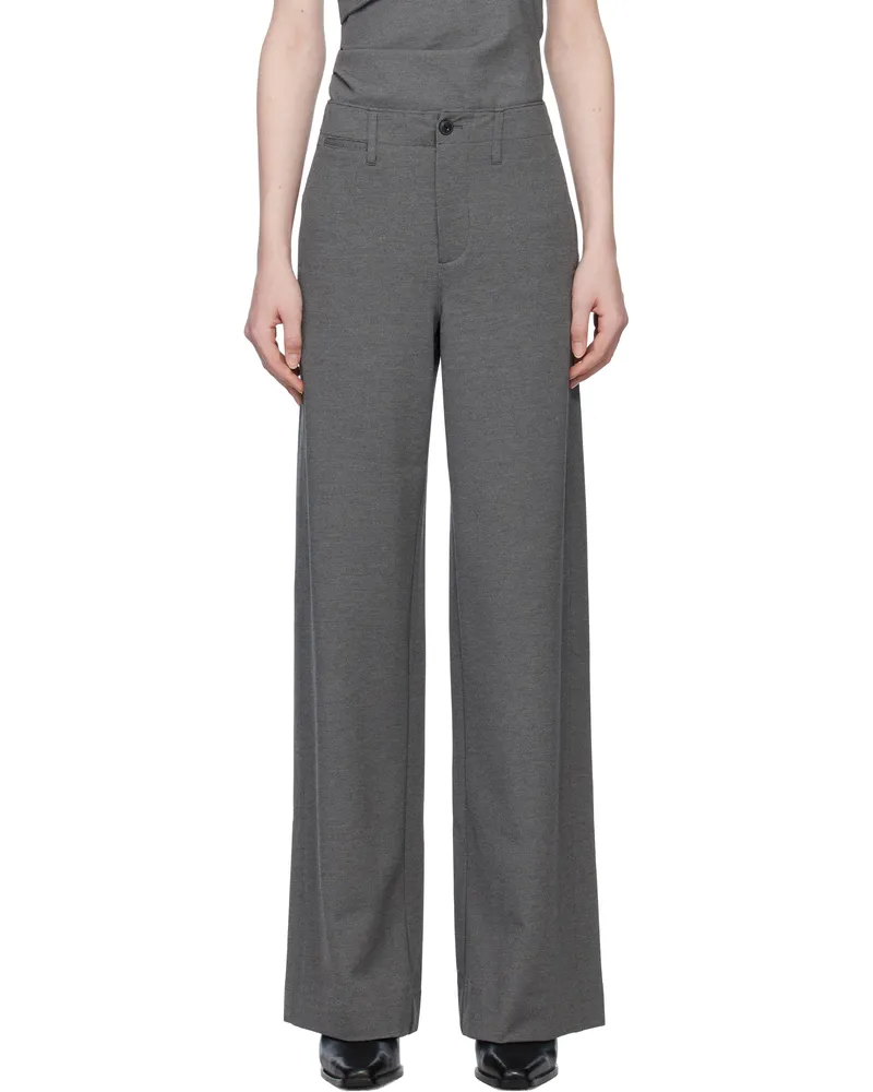 Rag & Bone Gray Sofie Ponte Trousers Charcoal