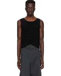 Dries van Noten Black Smocked Tank Top Black