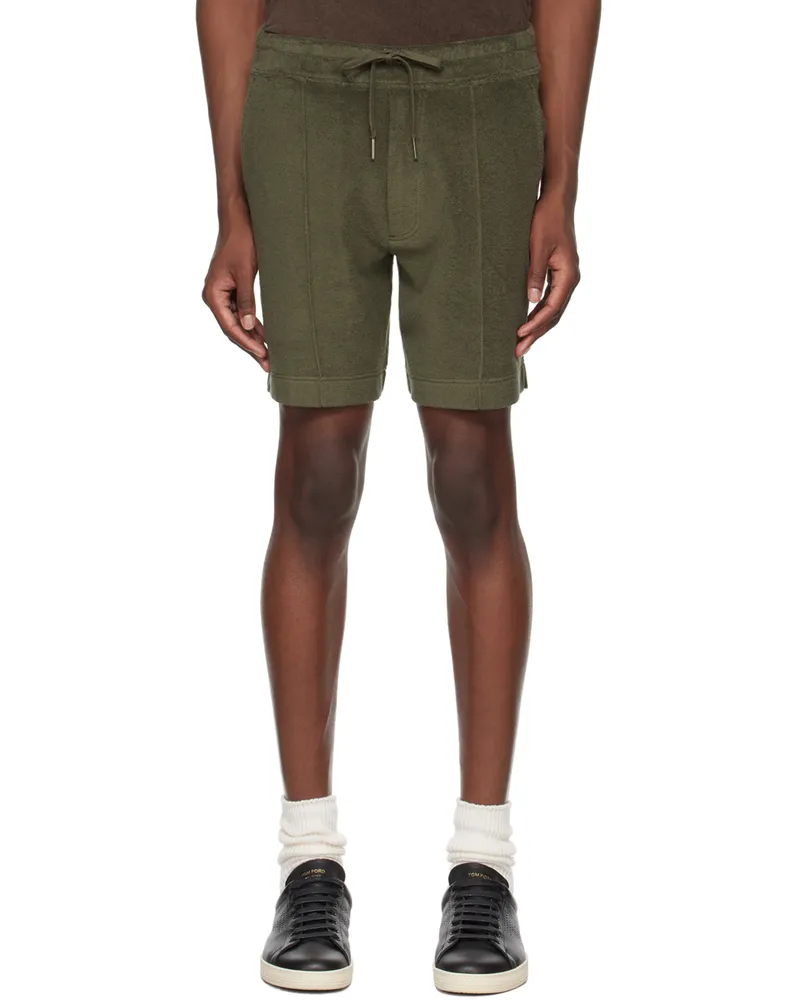 Tom Ford Khaki Towelling Shorts Camo