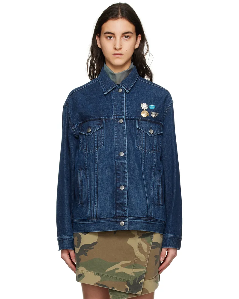 Song For The Mute SSENSE Exclusive Blue Oversized Denim Jacket Indigo