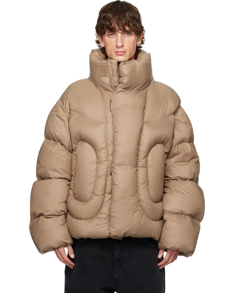 Axel Arigato Brown Puff Puff Down Jacket Coffee