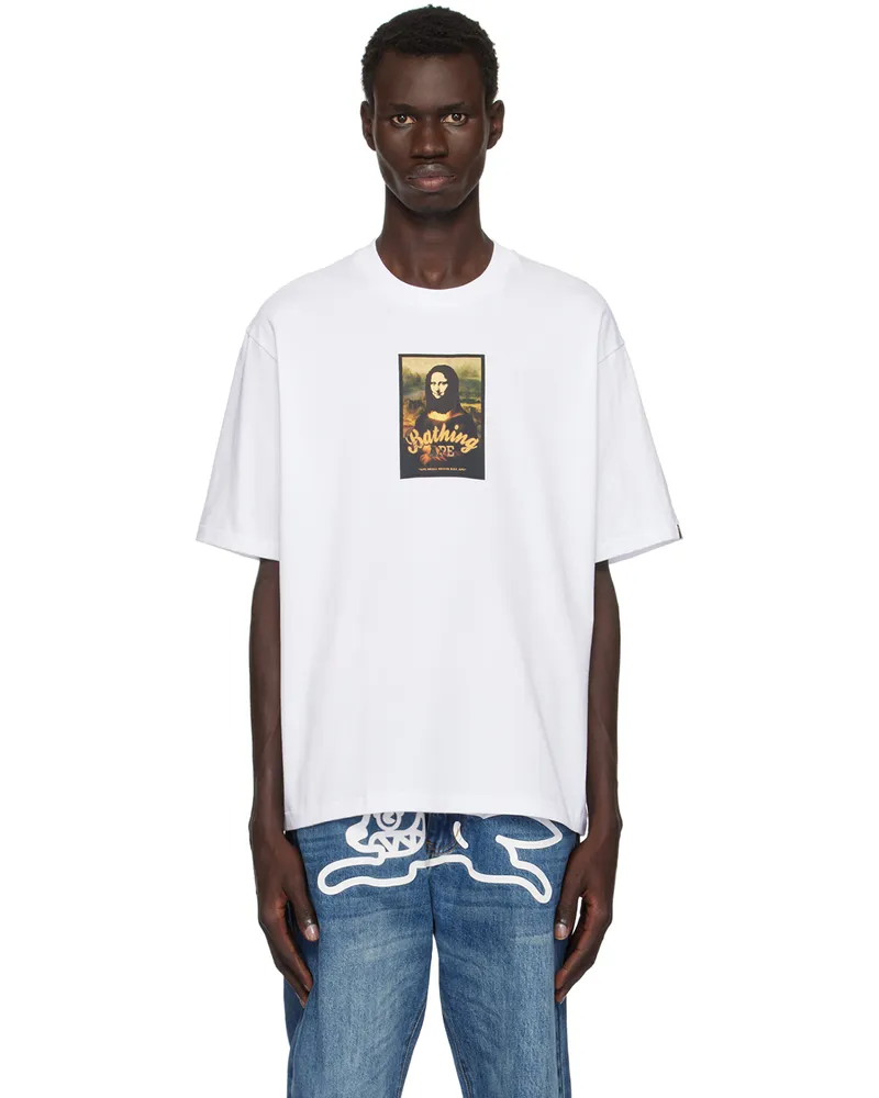 BAPE White Art Print Relaxed Fit T-shirt Wht-white