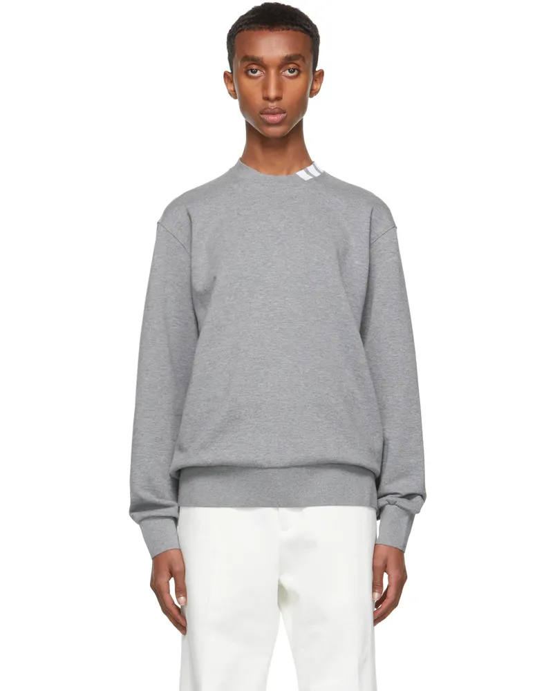 Thom Browne Grey 4-Bar Mock Neck Sweatshirt Med