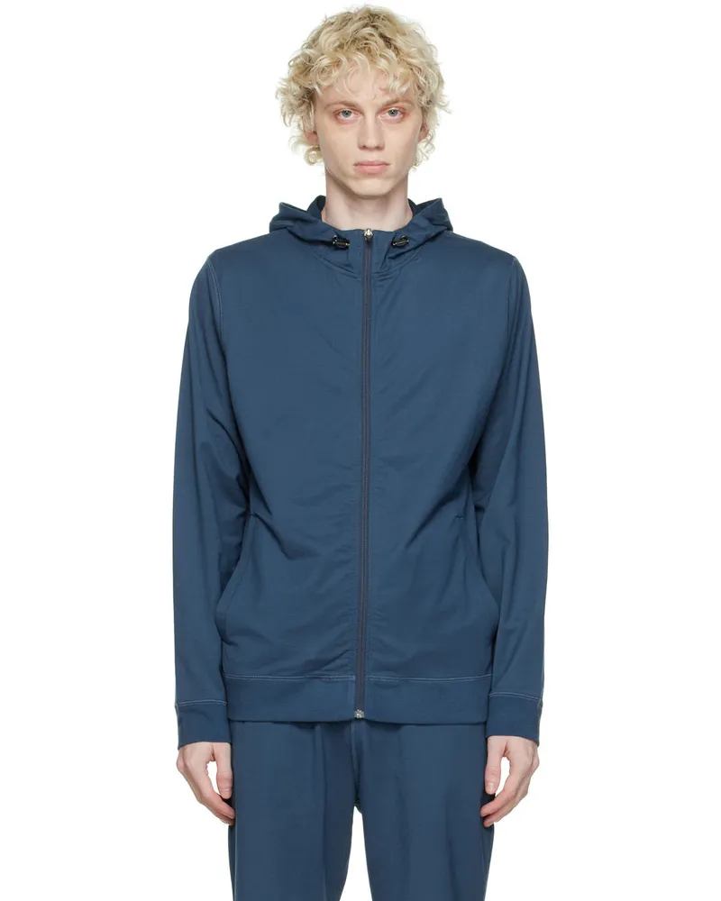 Sunspel Navy Dri-Release Hoodie Buoh