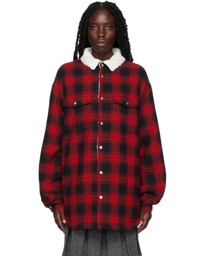WE 11 DONE Red Check Jacket Red