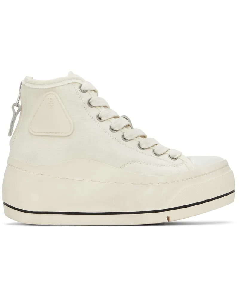 R13 Off-White Kurt High Top Sneakers Ecru