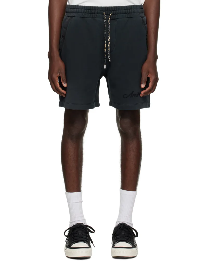 Amiri Black Bleach Bandana Shorts Black