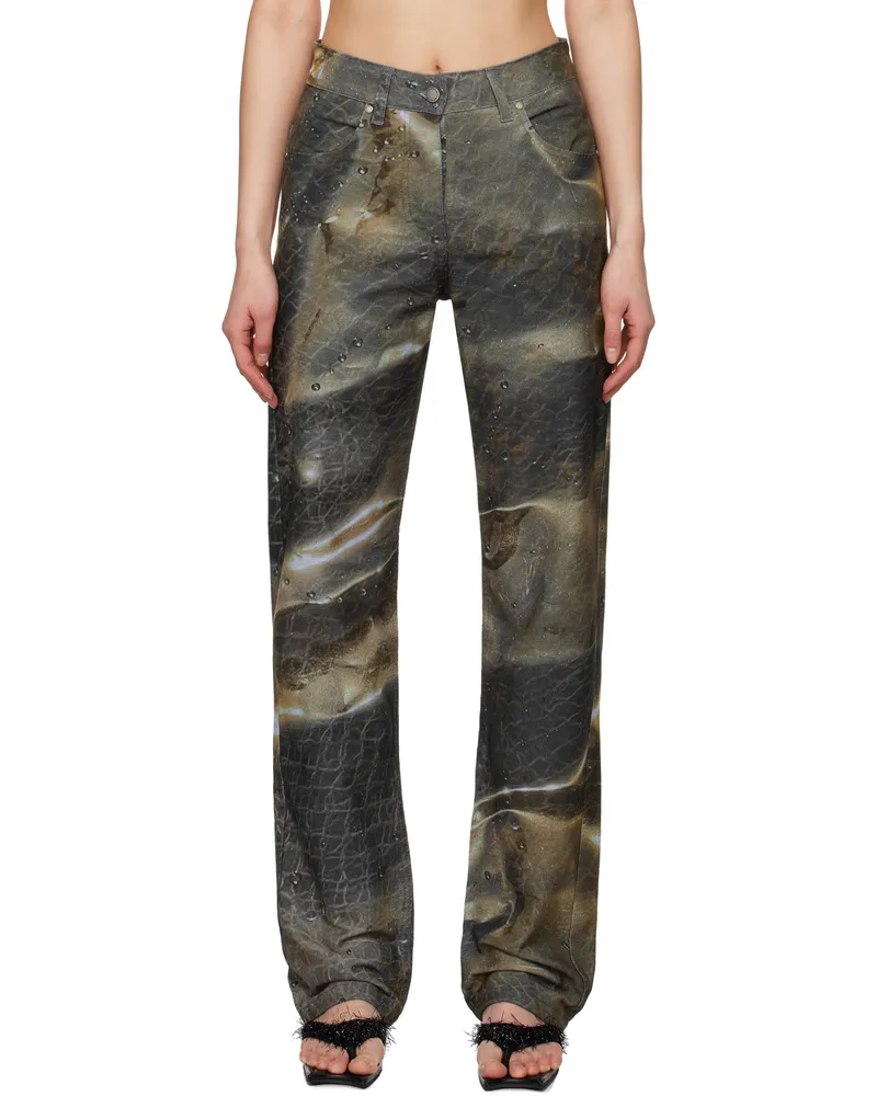 SERAPIS Green Golden Hour Fitted Jeans Print
