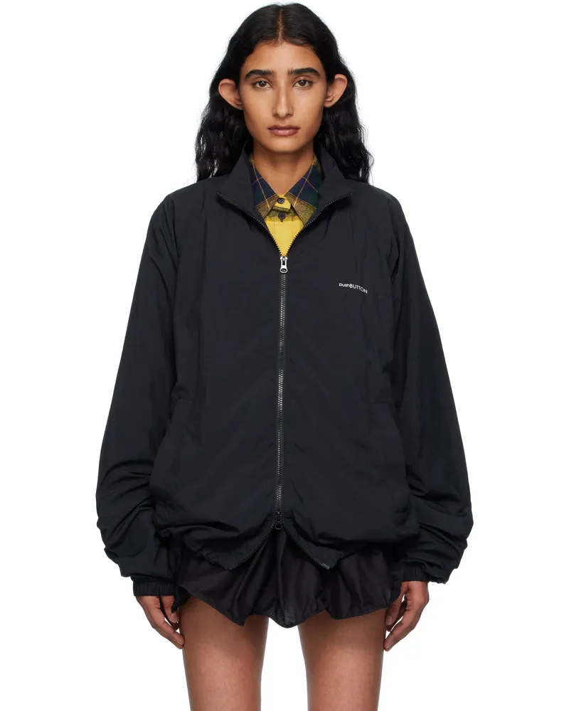 pushBUTTON Black Logo Printed Windbreaker Jacket 108w