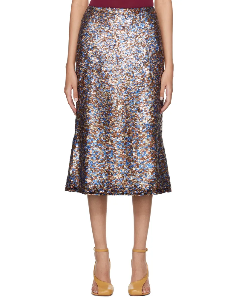 Dries van Noten Multicolor Sequin Midi Skirt 980