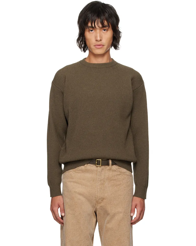AURALEE Brown Super Fine Wool Sweater Top