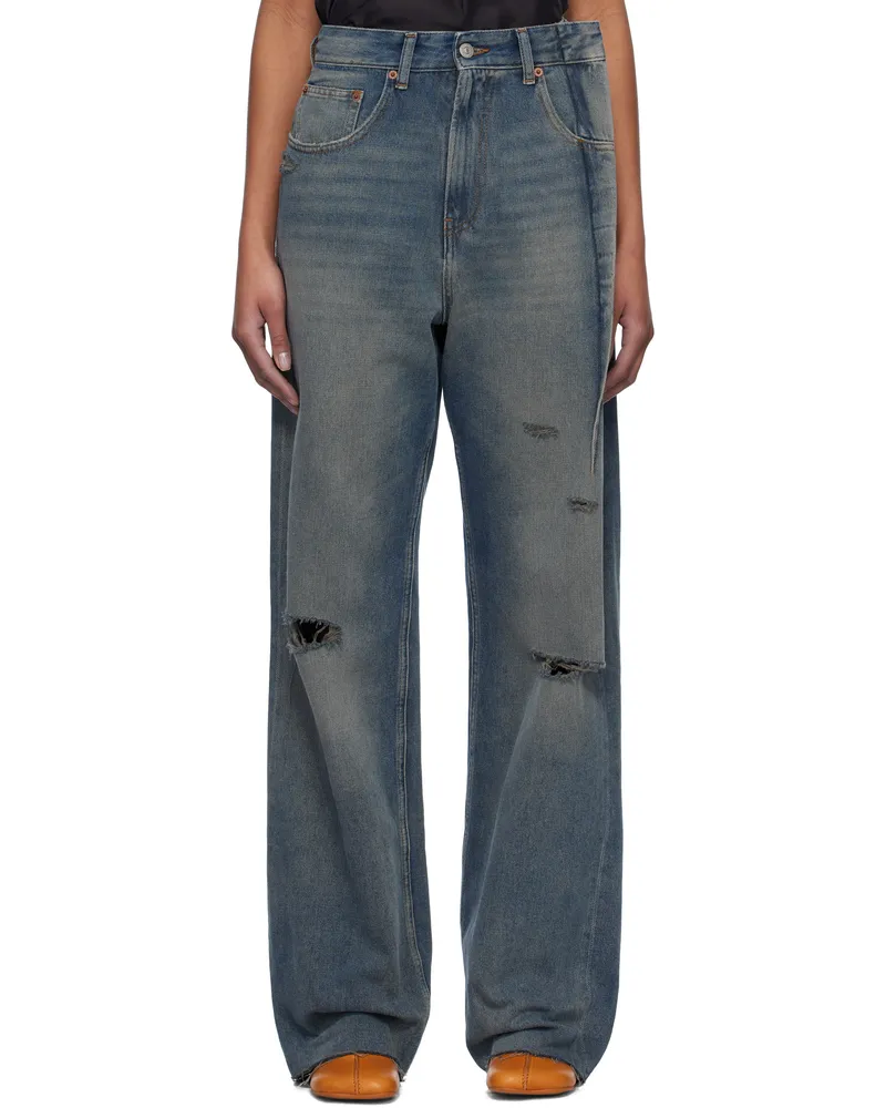 Maison Margiela Blue Distressed Darting Jeans 994