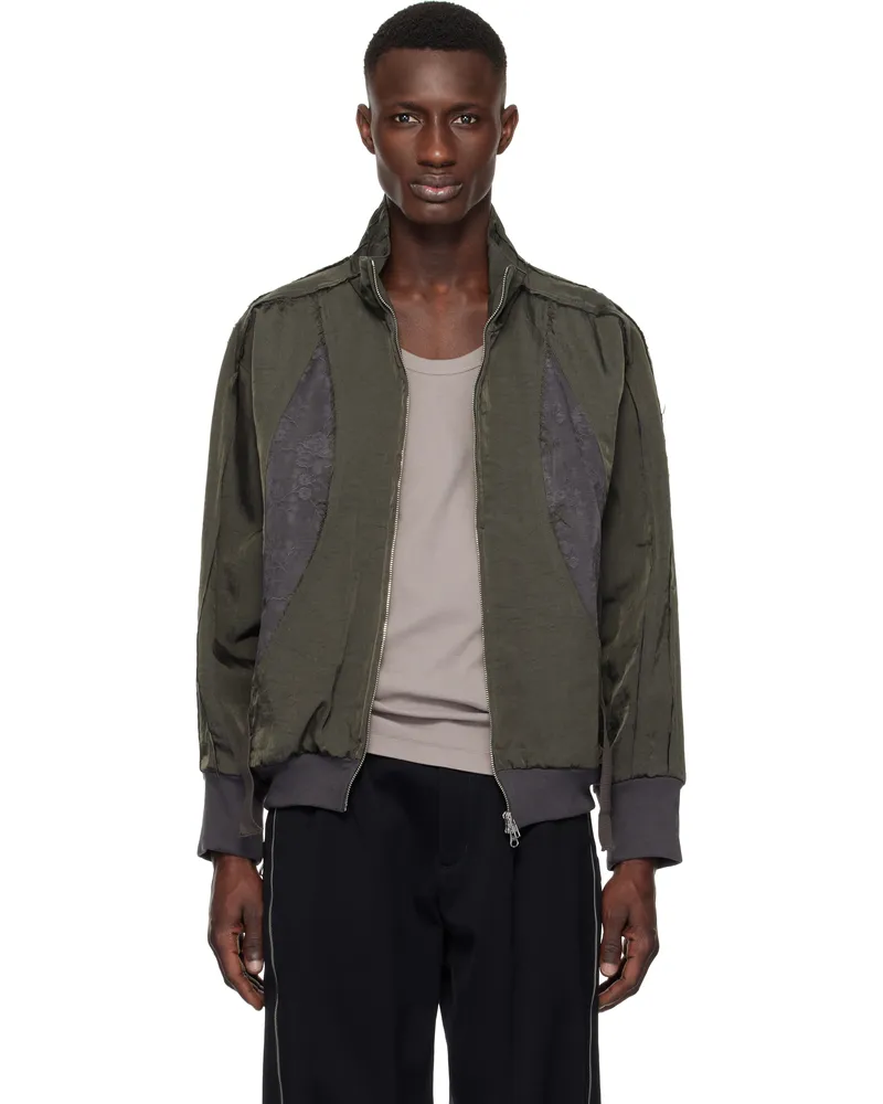 Song For The Mute Khaki & Gray Teardrop Track Jacket Charcoal