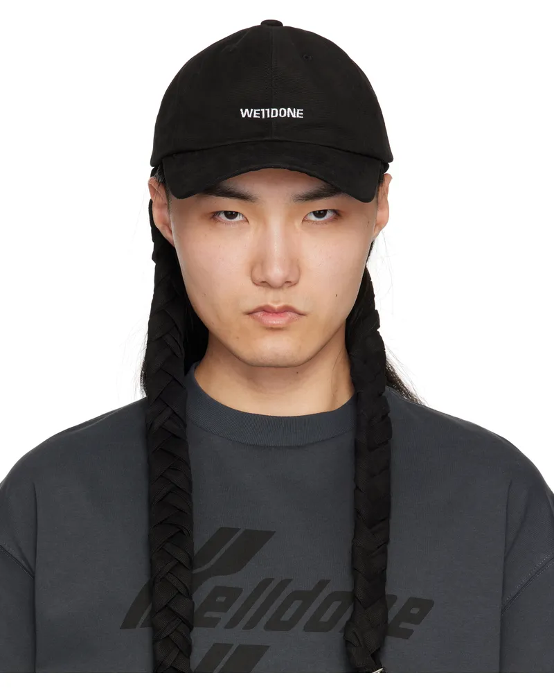 WE 11 DONE Black Logo Braid Cap Black