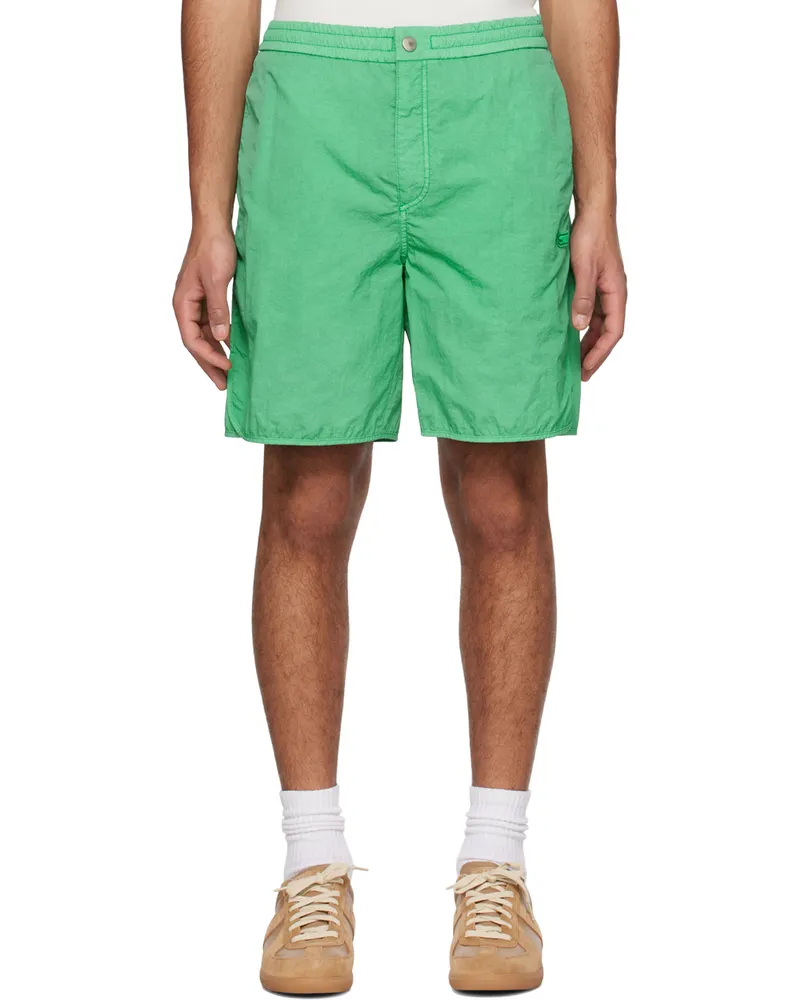 SOLID HOMME Green Embroidered Shorts 758f