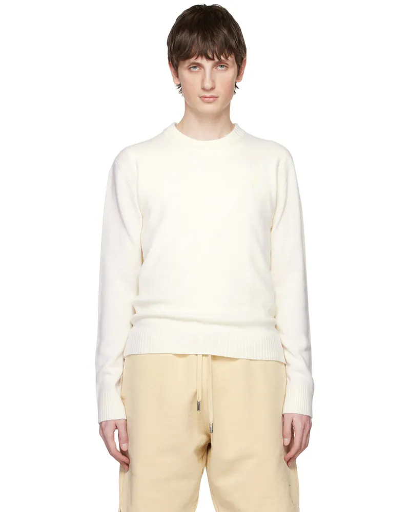 AMI Paris Off-White Ami de Cœur Sweater Natural