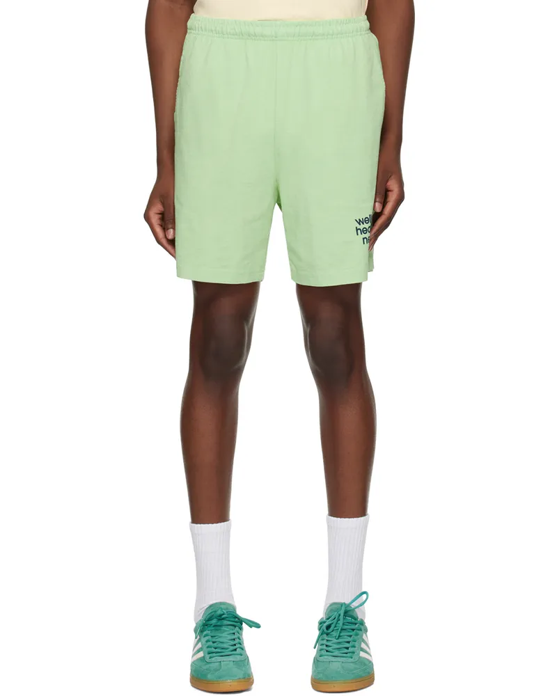SPORTY & RICH Green USA Health Club Shorts Thyme