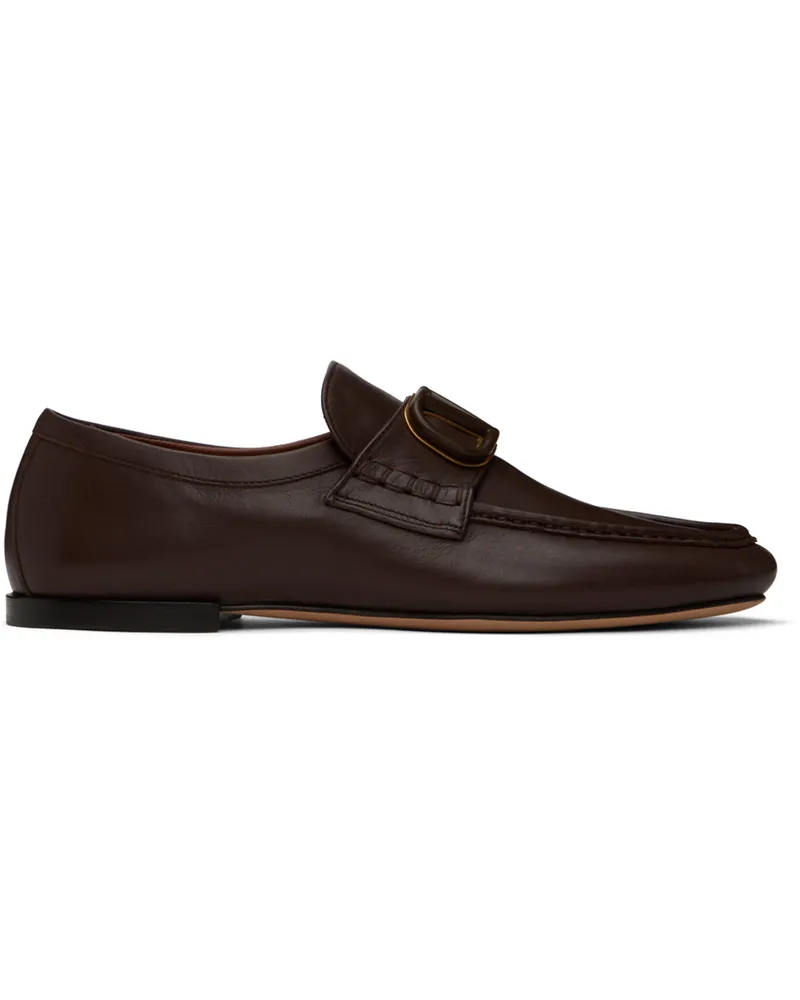 Valentino Garavani Brown VLogo Signature Loafers Fondant