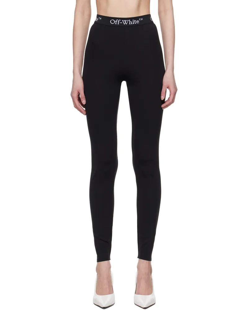OFF-WHITE Black Logo Band Sport Leggings Black