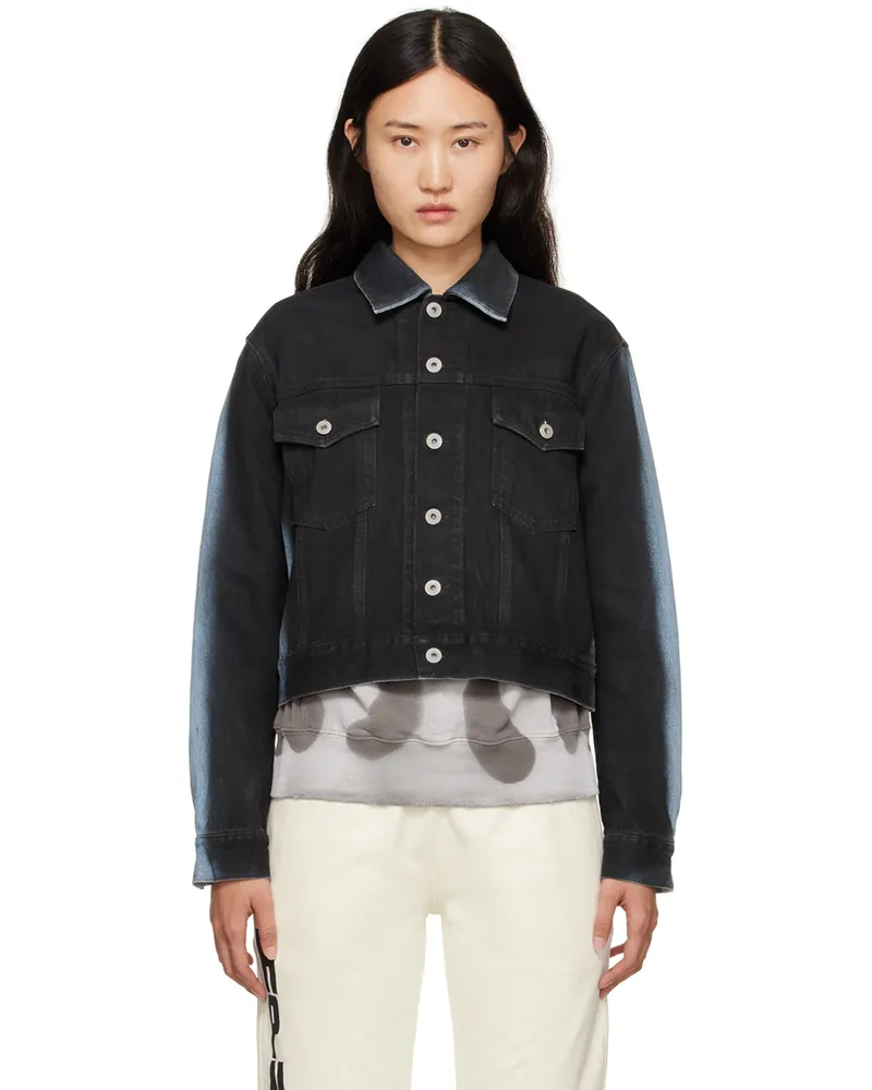 Heron Preston Black Gradient Regular Denim Jacket Black