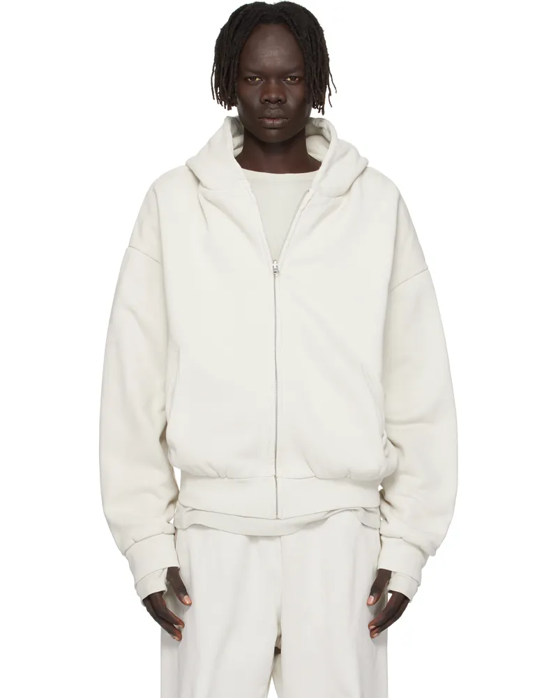 Entire Studios Off-White Thermal Hoodie Rice