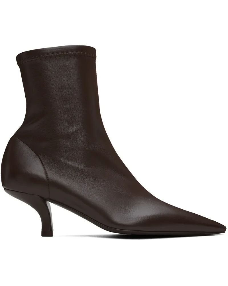 Totême Brown 'The Heeled Sock' Boots Bark