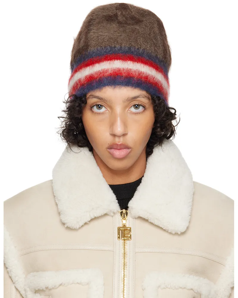 Balmain Brown Brushed Beanie Wfp