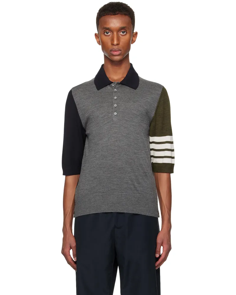 Thom Browne Gray Funmix 4-Bar Polo 035