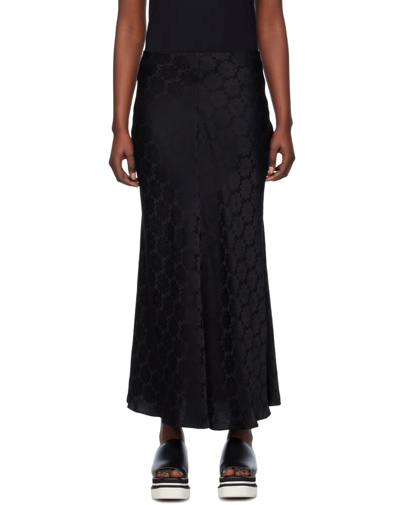 Stella McCartney Black Jacquard Maxi Skirt 1000