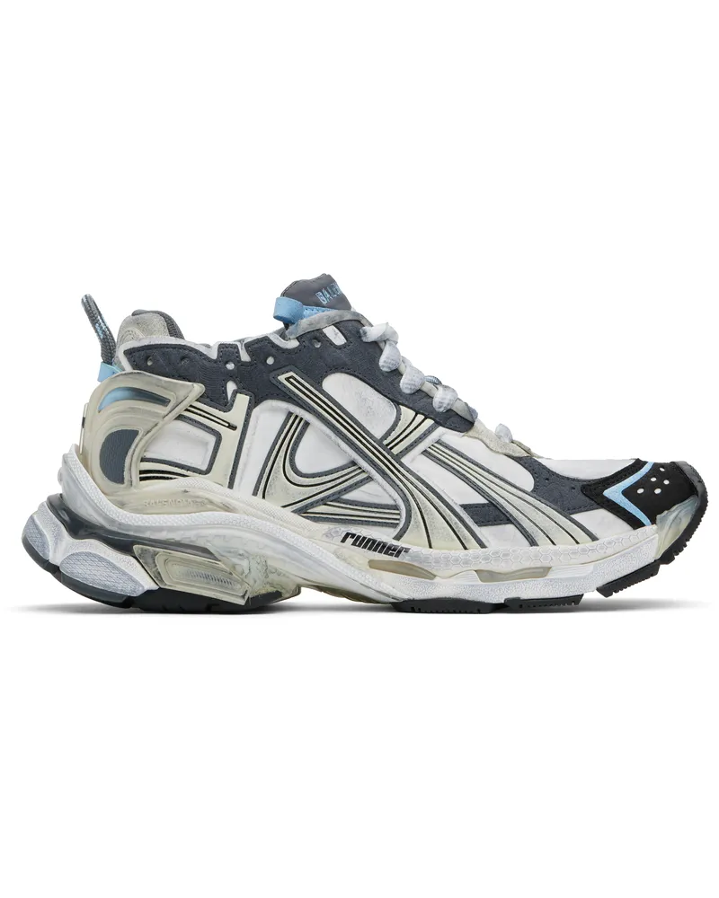 Balenciaga White & Gray Runner Sneakers Wht