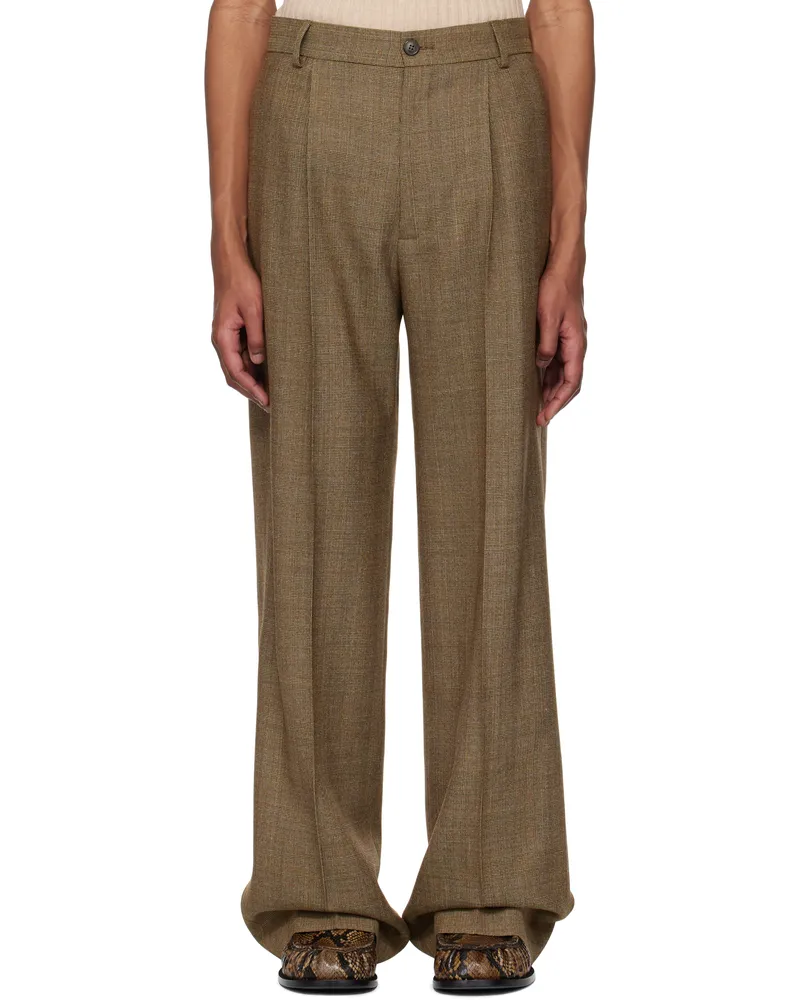 Dries van Noten Beige Creased Trousers 203