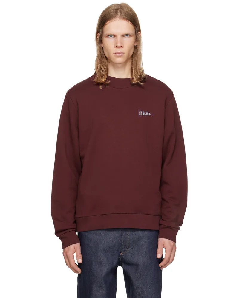 A.P.C. Burgundy Printed-Logo Sweatshirt Gac