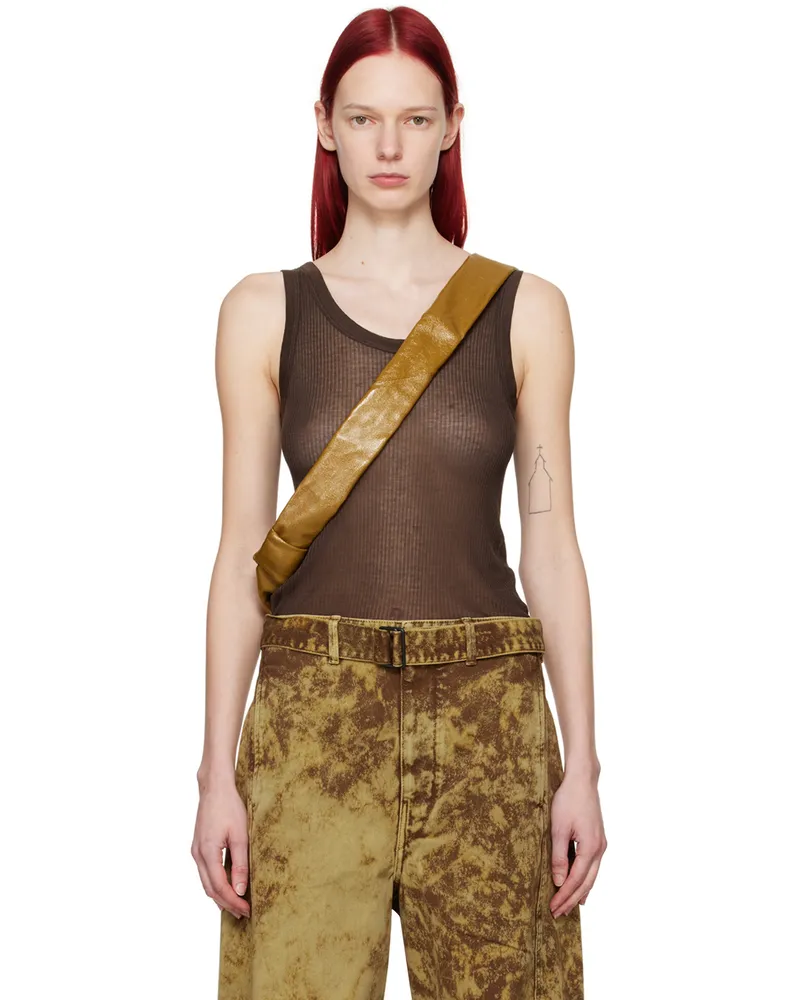 Christophe Lemaire Brown Seamless Tank Top Br490