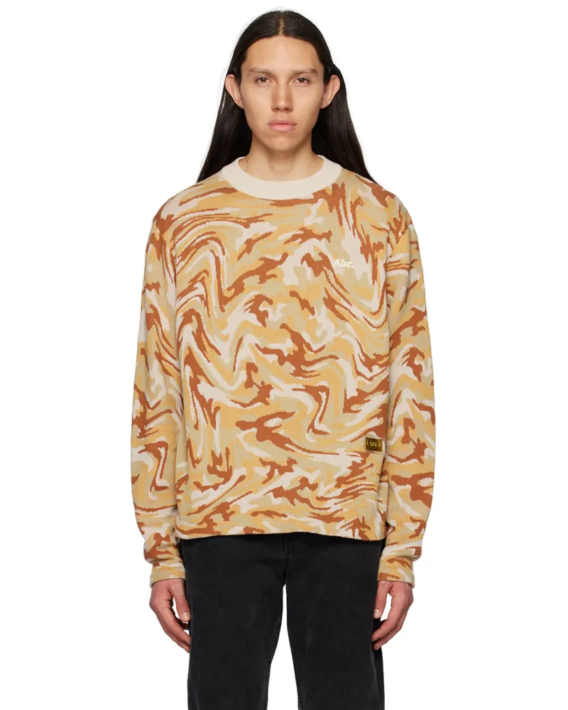 Abc. Tan Warped Camo Sweatshirt Feldspar