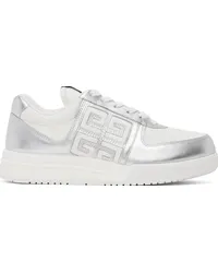 Givenchy White & Silver G4 Sneakers 040-silvery