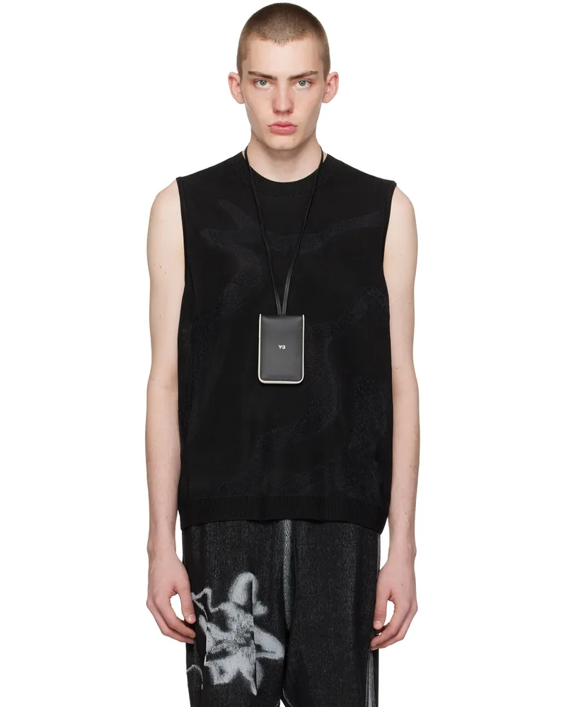 Y-3 Black Jacquard Vest Black