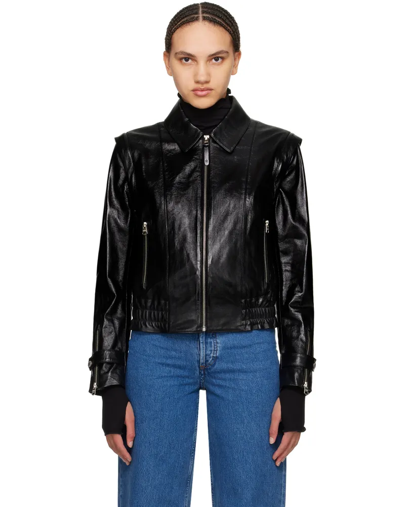 Mackage Black Amoree Leather Jacket Black