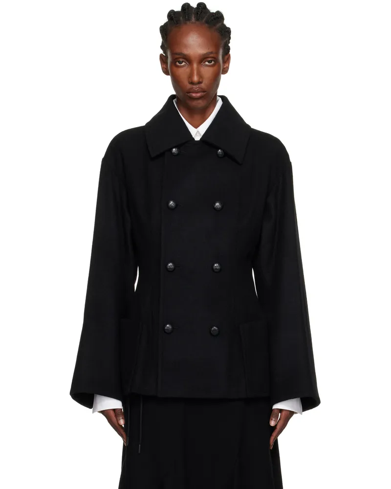 Yohji Yamamoto Black Darts Pea Coat 1