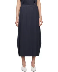 Issey Miyake Navy Monthly Colors June Maxi Skirt Dark