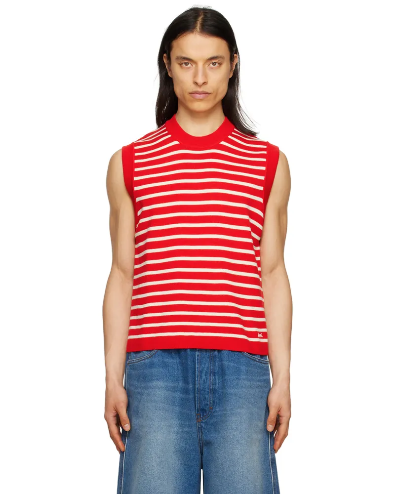 AMI Paris Red Sailor Vest Scarlet