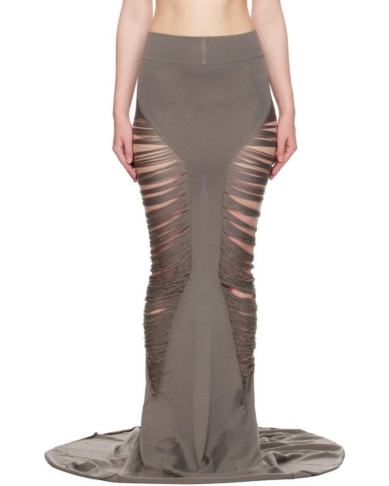 Rick Owens Gray Hollywood Tanja Maxi Skirt 34