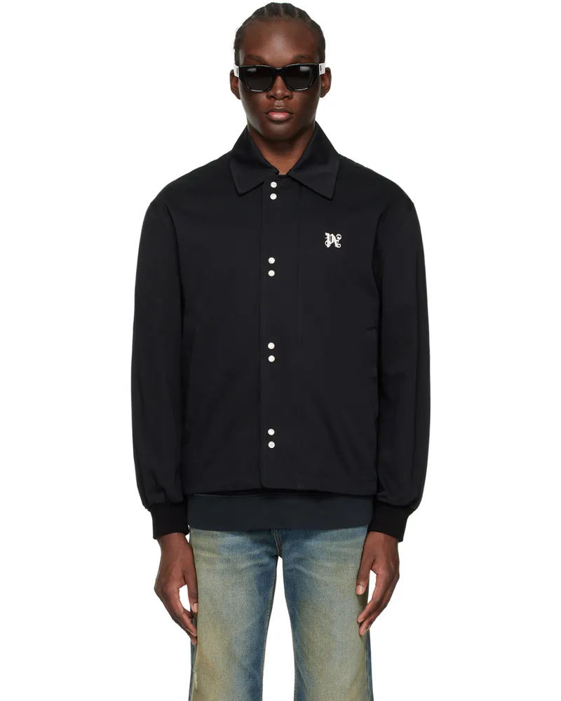 Palm Angels Black Embroidered Jacket Black